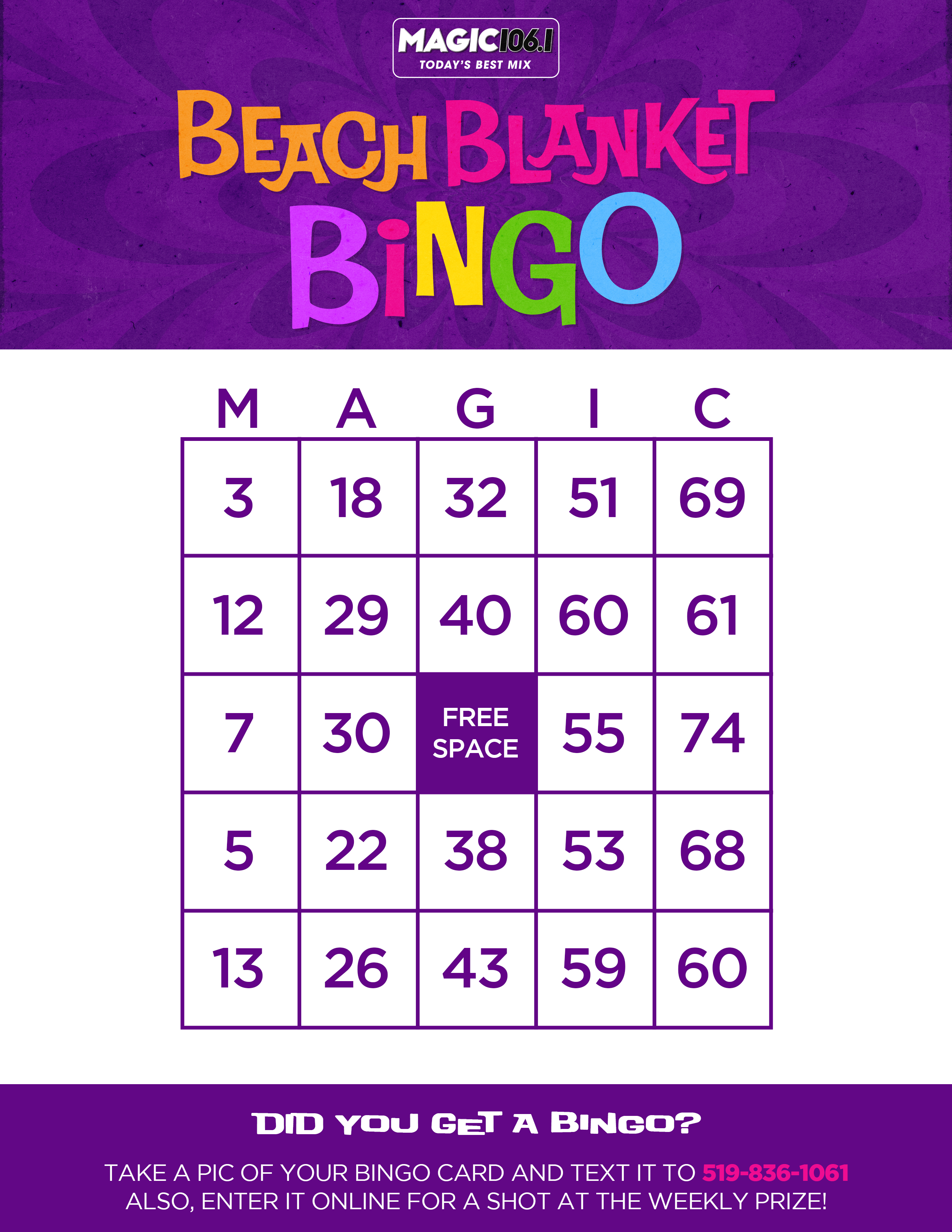 Beach Blanket Bingo Week 6 | Magic 106